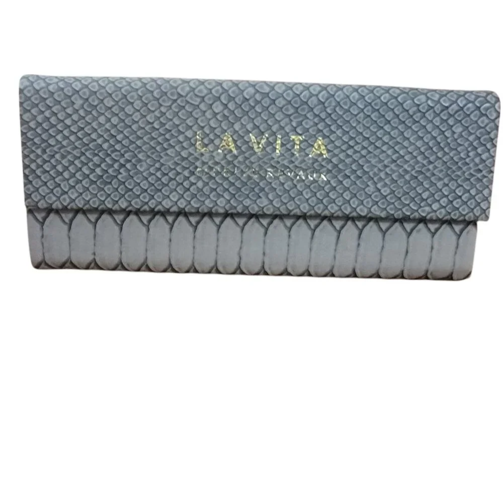 La Vita By Prive Revaux Faux Snakeskin Designer Hard Eyeglasses Case Brand New